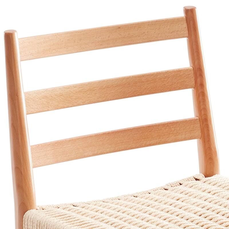 Modern Dining Chairs Woven Rope Seat with Sturdy Metal Frame (Set of 2)