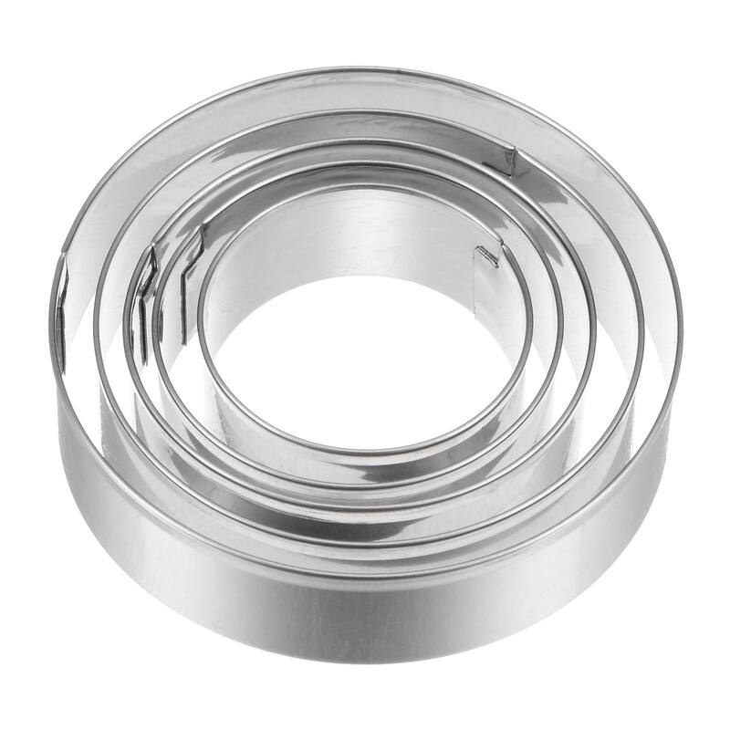 5pcs Cookie Cutters, Round Shaped Stainless Steel Biscuit Cookie Cutter