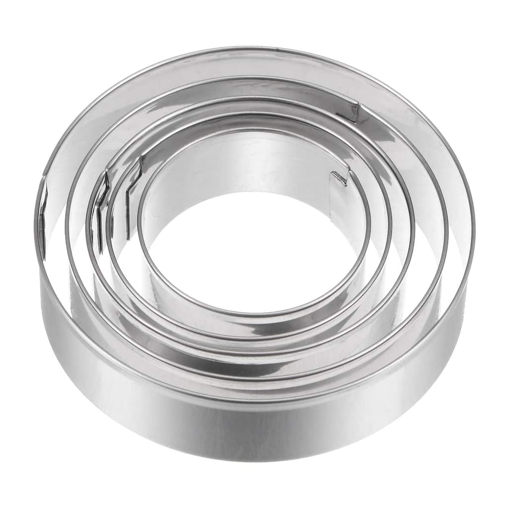 5pcs Cookie Cutters, Round Shaped Stainless Steel Biscuit Cookie Cutter