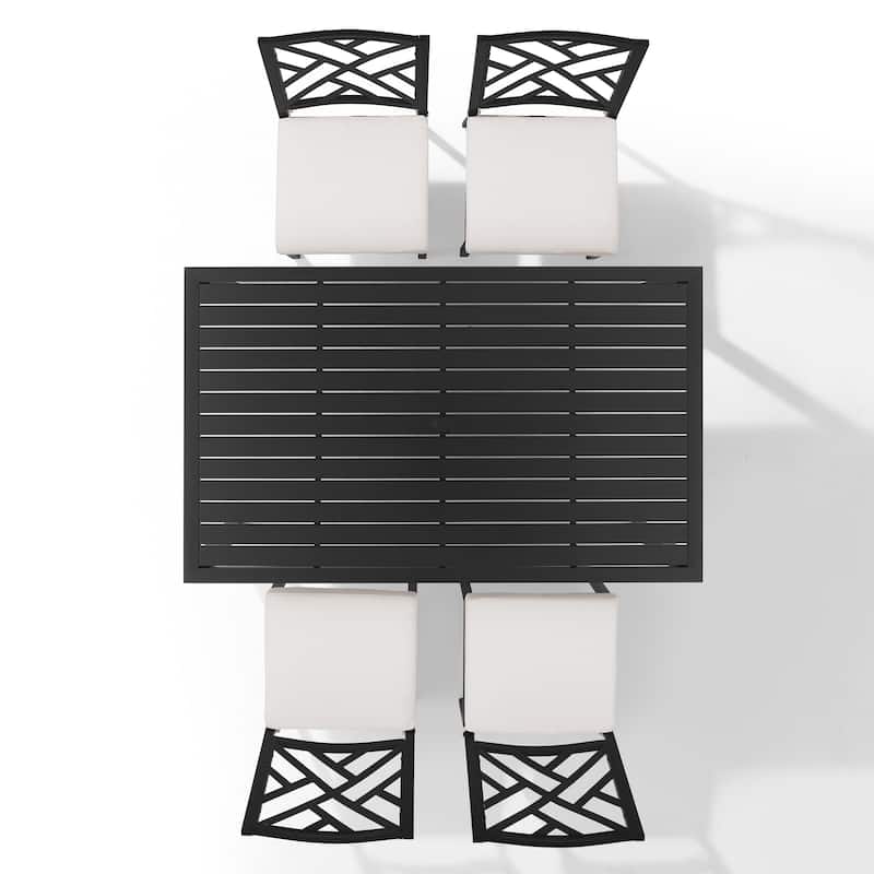 Crosley Locke 5Pc Outdoor Metal Dining Set - Matte Black