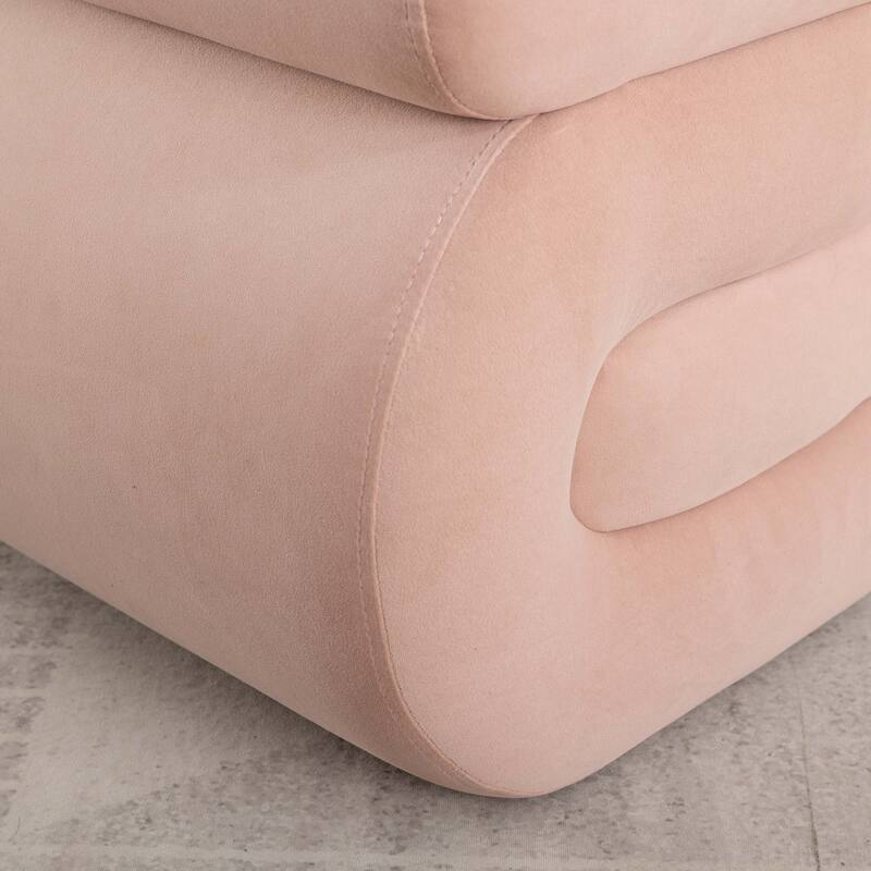 S-shape Ottoman Makeup Stool Footstool （Teddy/Velvet）