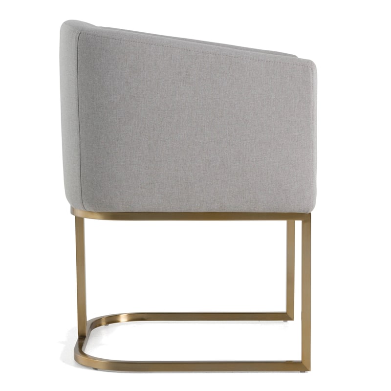 Modrest Yukon Modern Light Grey Fabric & Antique Brass Dining Chair