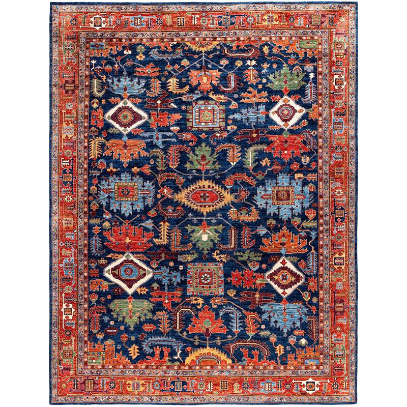 Serapi One-of-a-Kind Hand-Knotted Area Rug - Blue - 9' 0" x 11' 9"