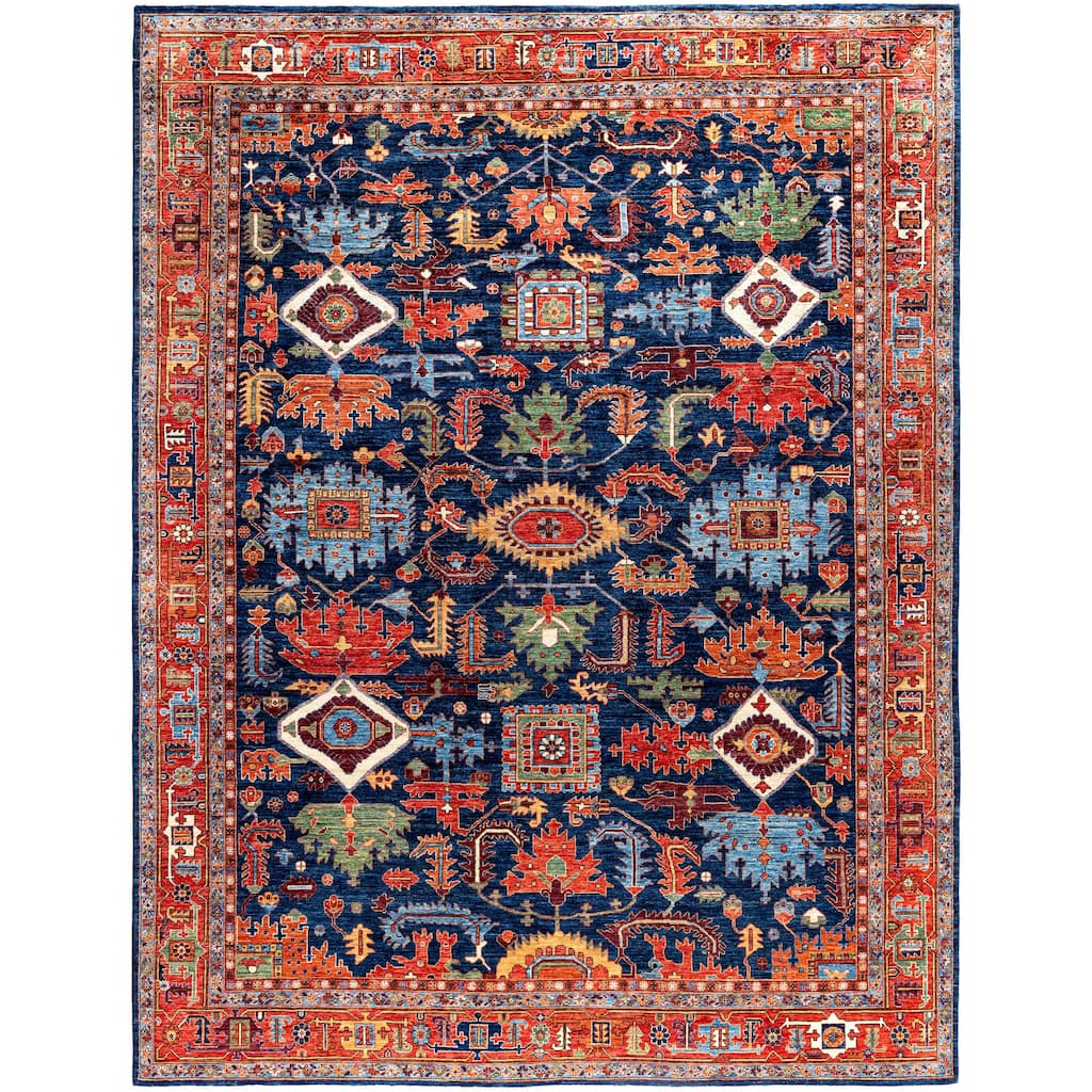 Serapi One-of-a-Kind Hand-Knotted Area Rug - Blue - 9' 0" x 11' 9"