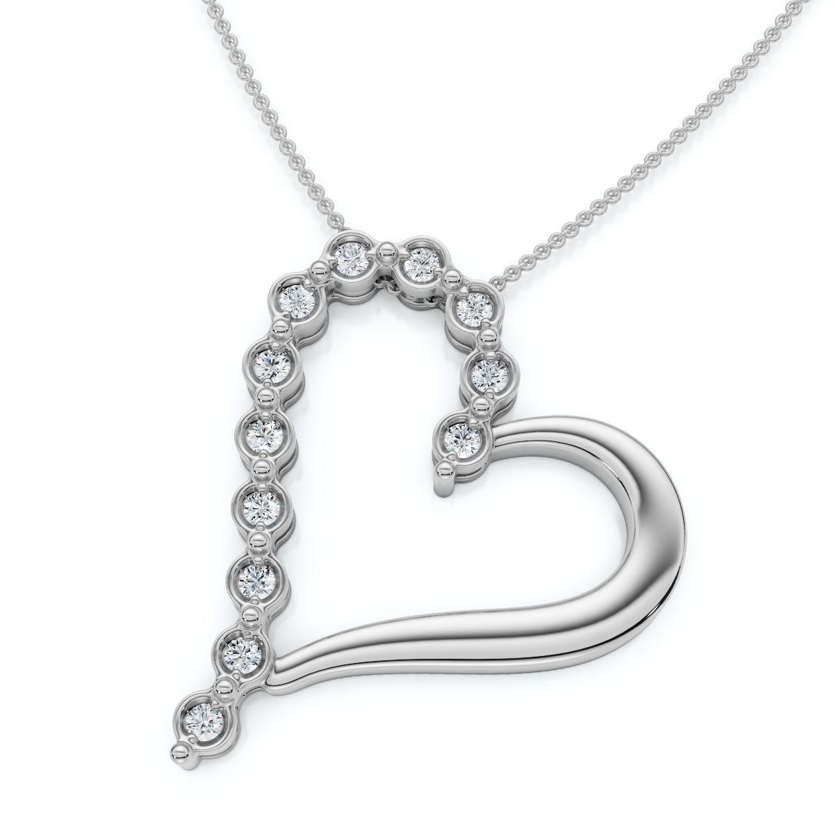 Bliss Diamond Diamond Heart Pendant Gold Necklace Lab Grown 18"
