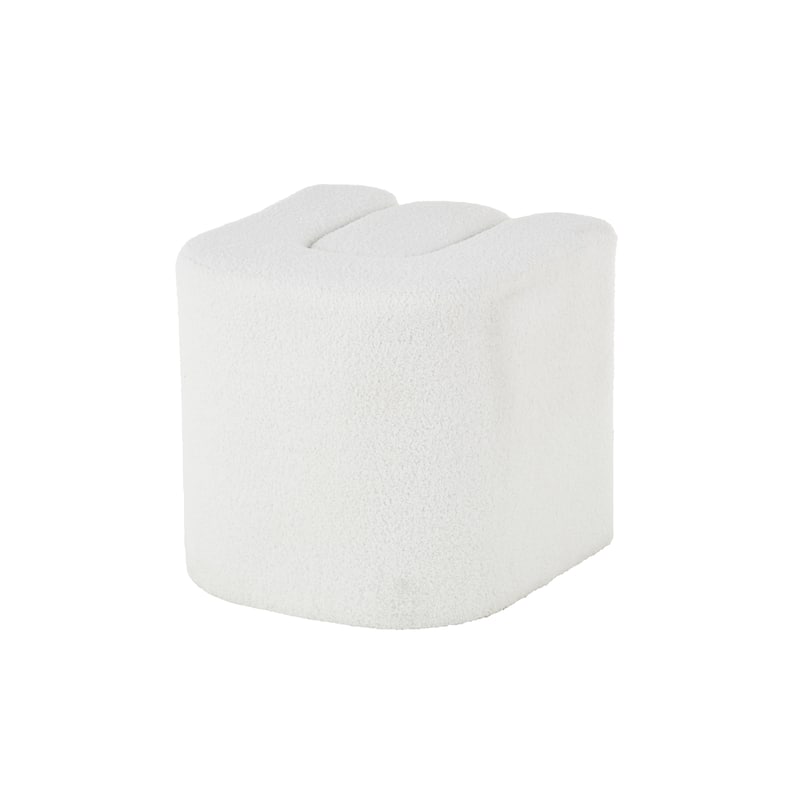 Polyester W-Shaped Ottoman with Connected Arches - White, Gray or Copper - Roche River Decor