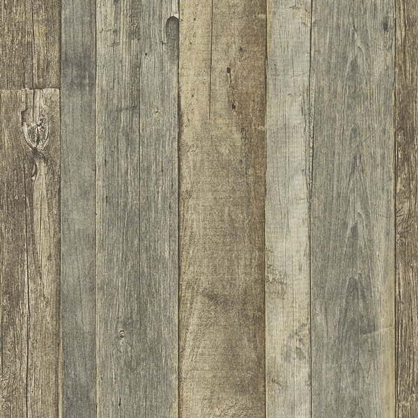 slide 2 of 15, Galerie Wallcoverings Woods and Wicker Collection Reclaimed Wood Effect Matte Finish Vinyl on Non-woven Wallpaper Roll 33-feet long x 21-inches wide - Beige