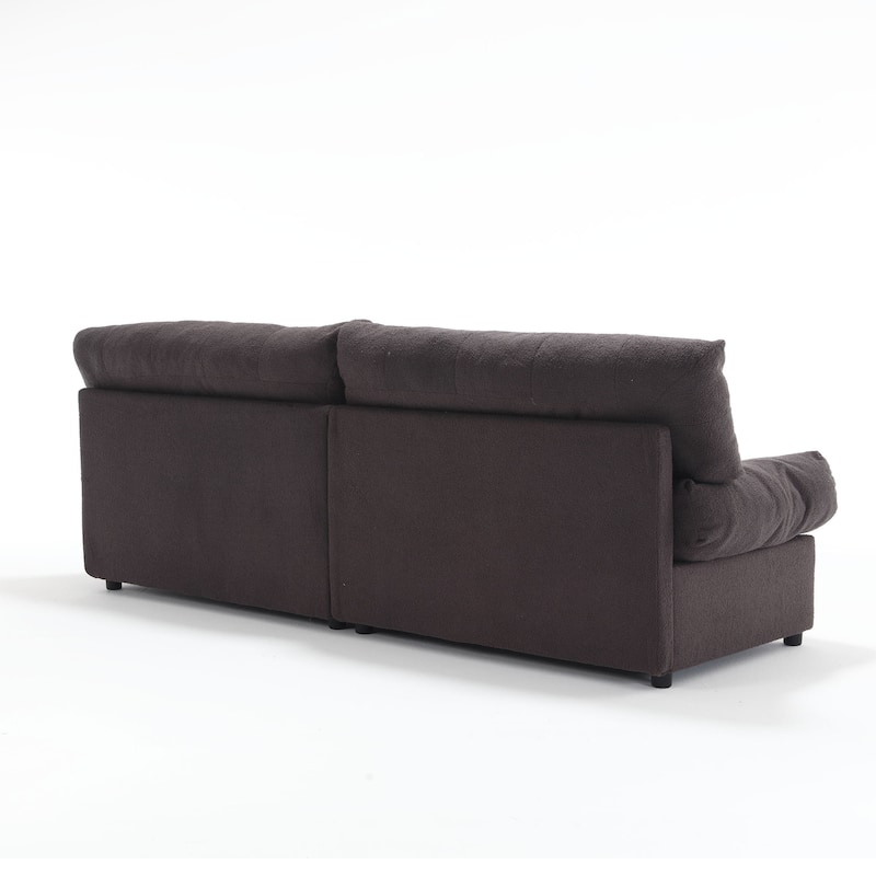 Cloud Style Sofa, Teddy Velvet Fabric, Comfy Padded Cloud Couch for Living Room, Apartment
