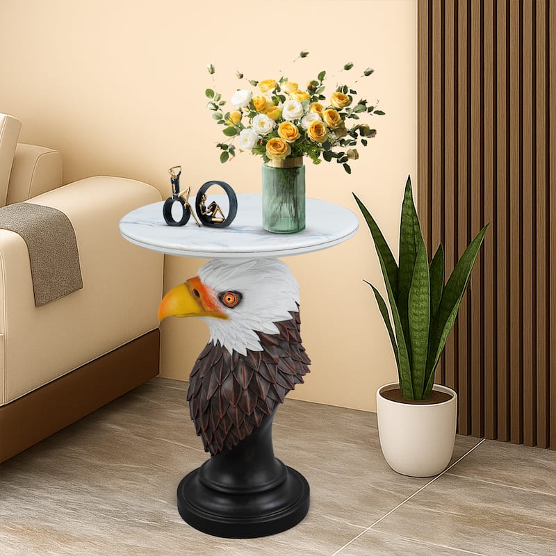 Eagle Head Accent Table Animal Statue End Tables Livingroom