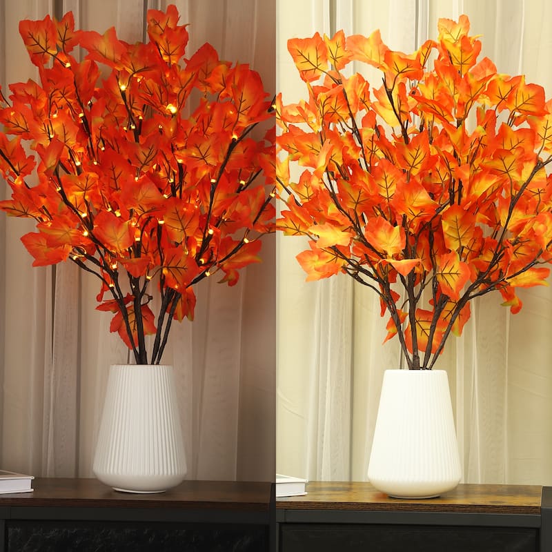 LED Artificial Flower Branch Lights Battery Powered Decor Lights for Home Shop Vase Room Wedding Christmas Party