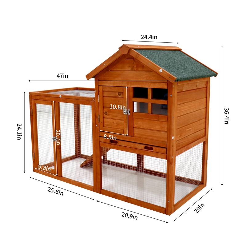 Durable Wooden Chicken Coop Hen House Rabbit Wood
