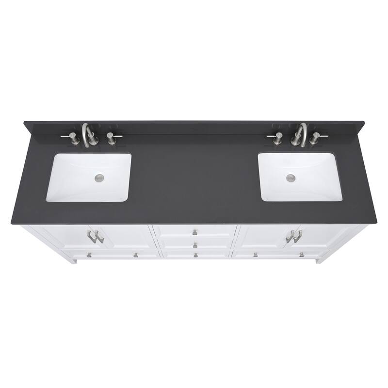 Avanity Quartz Vanity Top with Rectangular Undermount Sinks