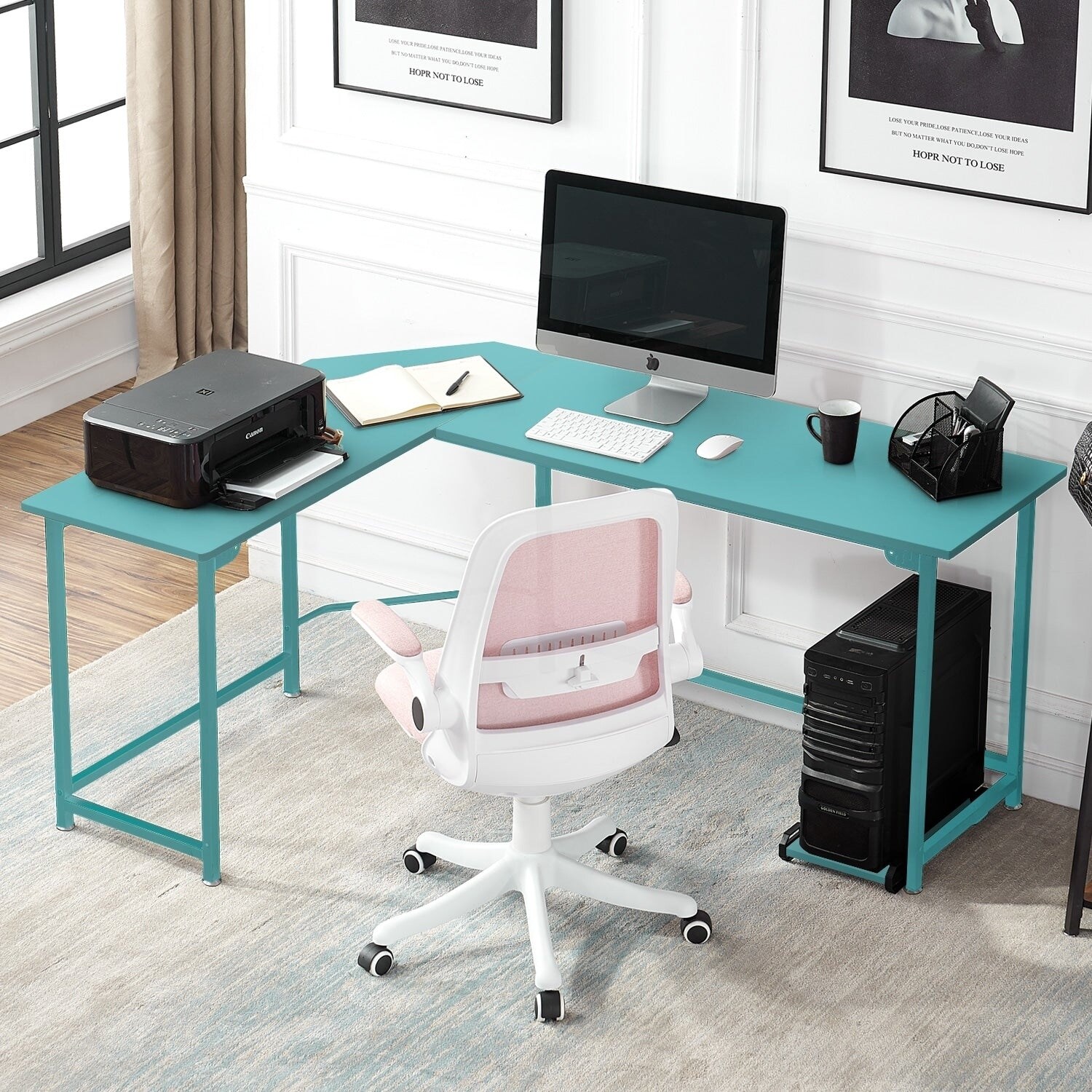 Vecelo modern l shaped desk sale