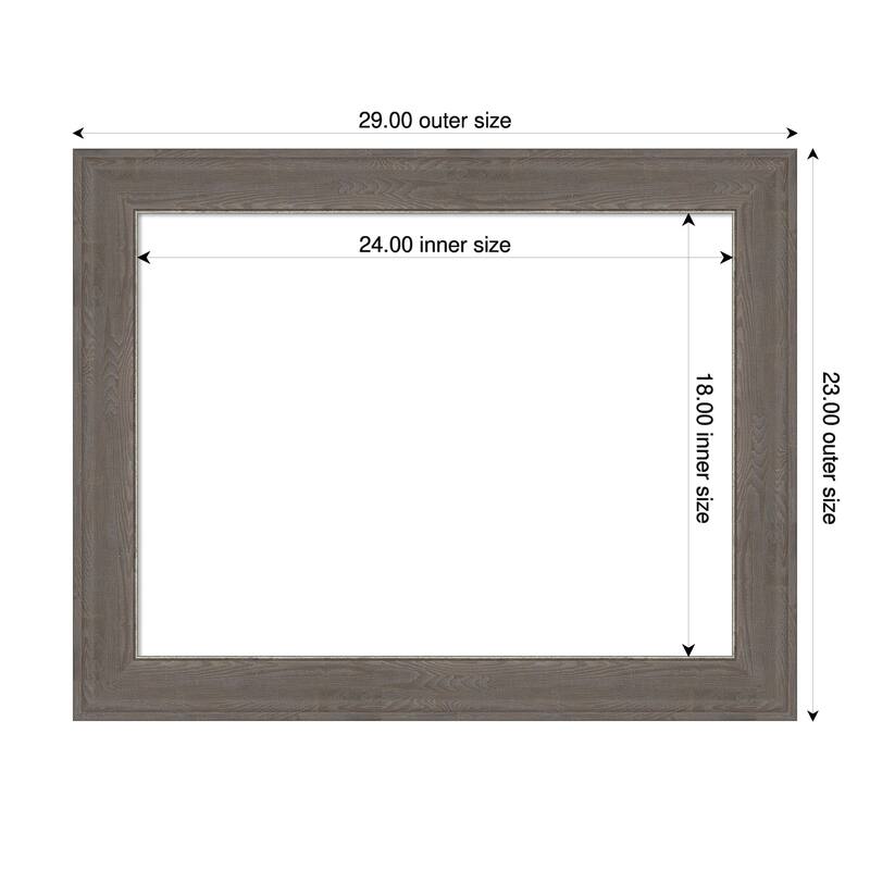 Amanti Art Alta Brown Grey Framed Dry Erase Magnetic Board - 29 x 23 in - Alta Brown Grey