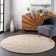preview thumbnail 66 of 78, Brooklyn Rug Co Kara Solid Shag Area Rug 6' Round - Beige
