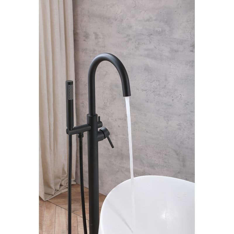 Indigo Home Floor Mounted Roman Tub Faucet with Handshower