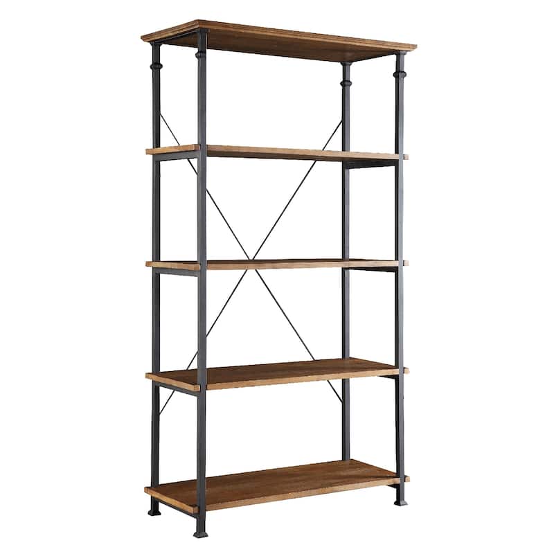 Myra Vintage Industrial Modern 3-piece Desk and 40-inch Bookcase Set by iNSPIRE Q Classic