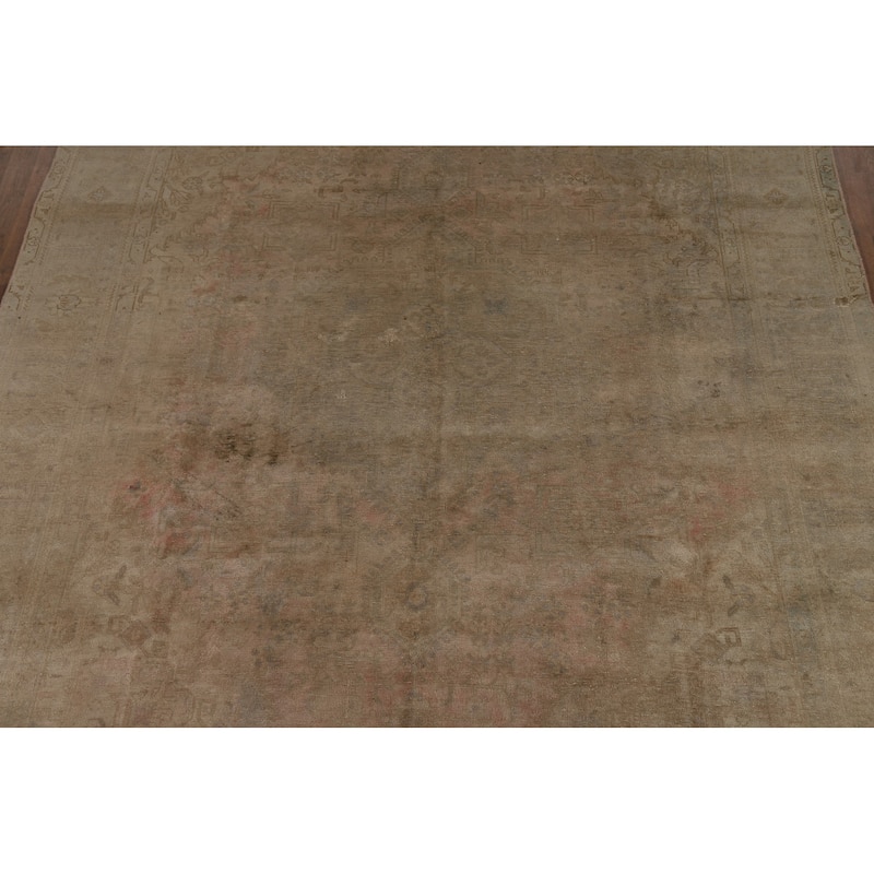 Medallion Geometric Tabriz Persian Vintage Rug Handmade Wool Carpet - 8'2" x 11'4"