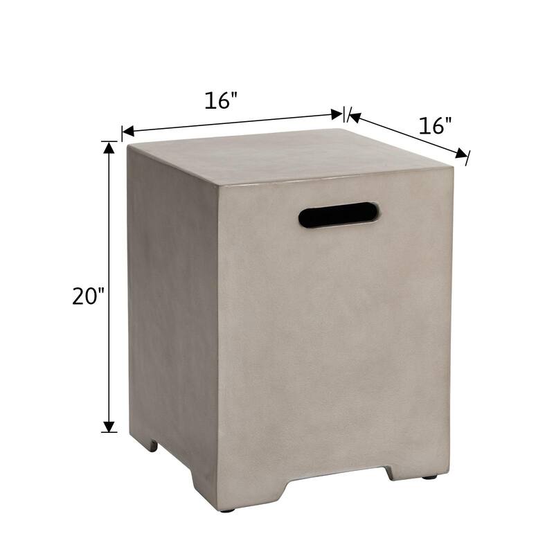 COSIEST Concrete Outdoor Propane Tank Cover Table