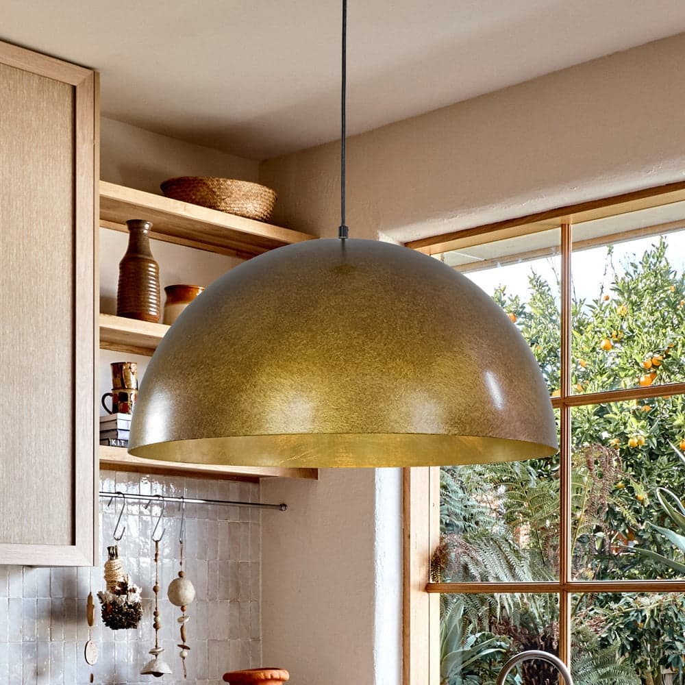 Industrial Oversized Metal Dome Pendant Light - Modern Farmhouse