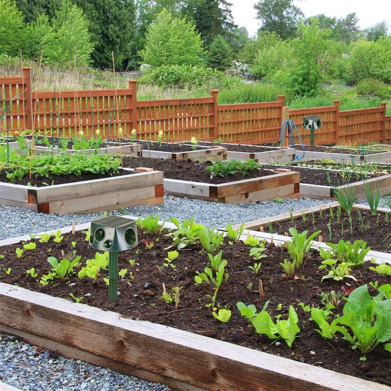 Ultrasonic Solar Animal Repeller with 6 Modes Motion Sensor Vibration Stake