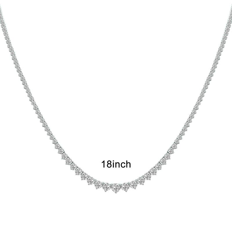 Marquee 7 Carat TW Graduated Lab Grown Diamond Tennis Necklace in 14K White Gold