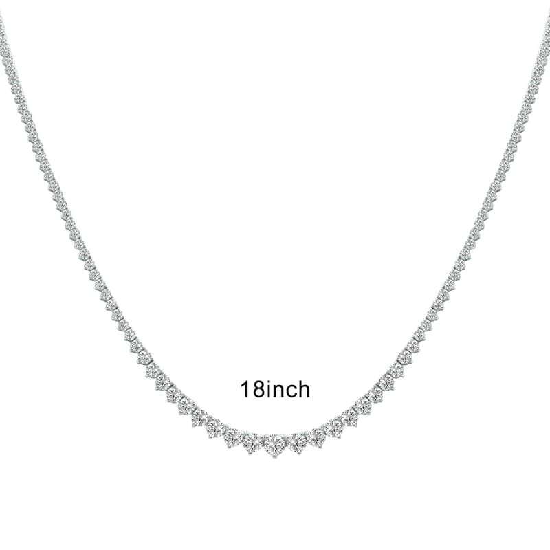 Marquee 7 Carat TW Graduated Lab Grown Diamond Tennis Necklace in 14K Yellow Gold