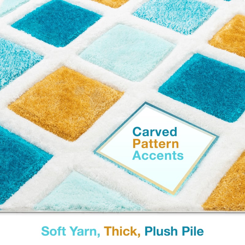 Well Woven San Francisco Posh Geometric Shag Area Rug