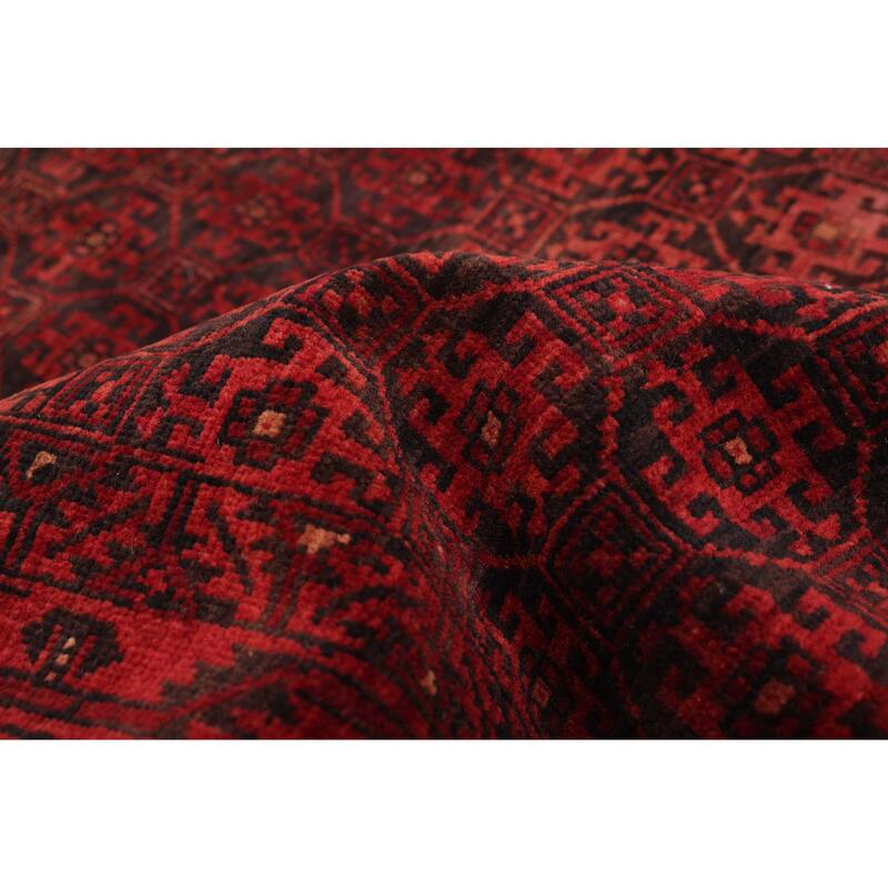 ECARPETGALLERY Hand-knotted Baluch Red Wool Rug - 3'1 x 7'4