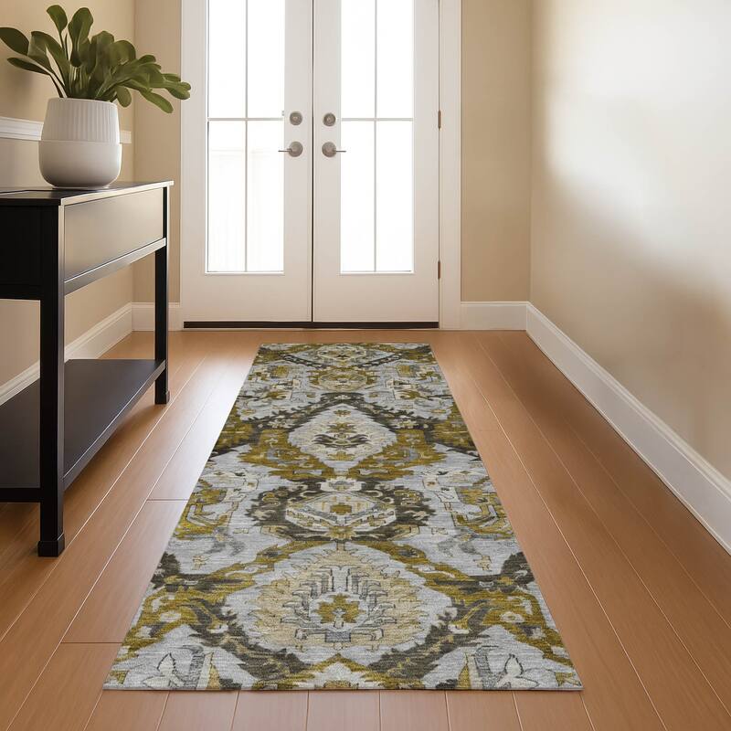 Premium Washable Super Soft Global Traditional Mayfield Rug - Brown - 2'3" x 7'6"