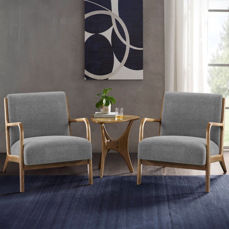 INK IVY Novak Mid Century Modern Accent Armchair - Set of 2 - Grey