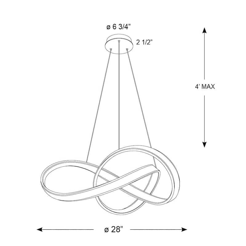 Twirl 28 Inch 5CCT LED Ribbon Pendant - 28 Inch
