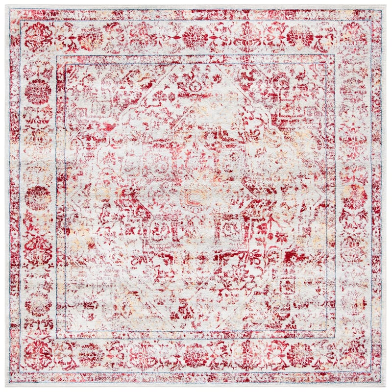 SAFAVIEH Brentwood Þordis Oriental Medallion Rug - 6'7" Square - Ivory/Red