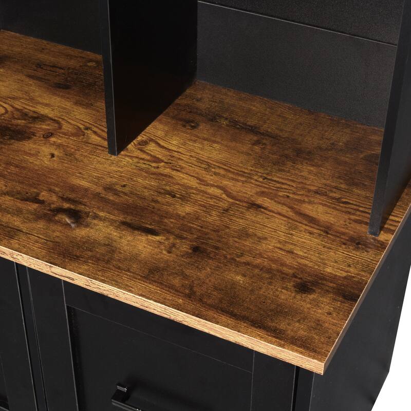 Modern Coat Rack with Storage Bench Entrance Bench with 3 Shelves and Drawers, for Hallway Entryway Living Room