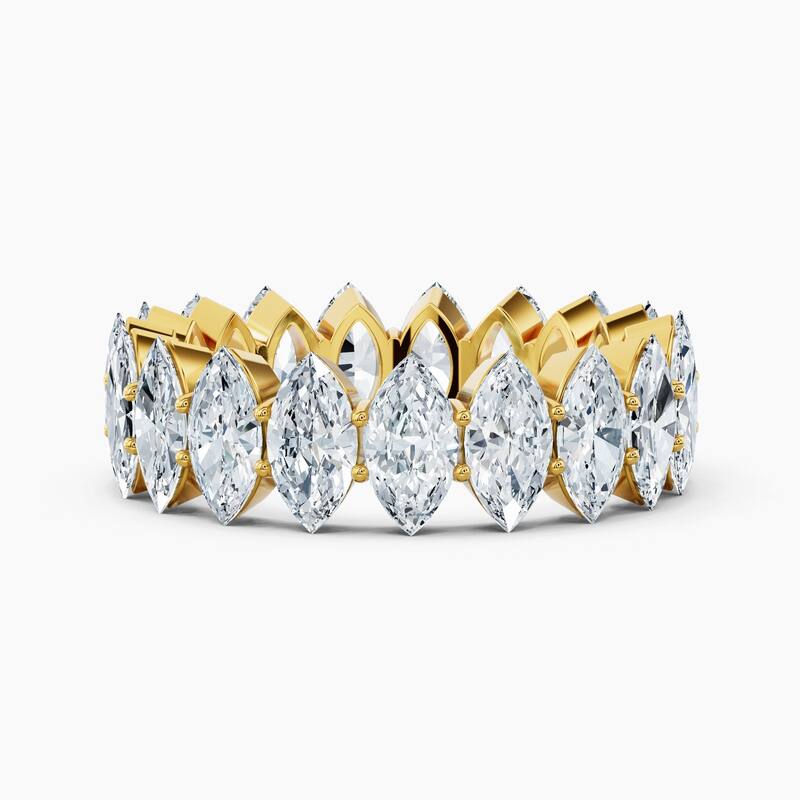 Auriya 14k Gold Marquise North-South Lab Grown Diamond Eternity Band 2.70 - 10.50 ct. tw. (F-G, VS) - 5.70 ct. wt. - 7 - Yellow
