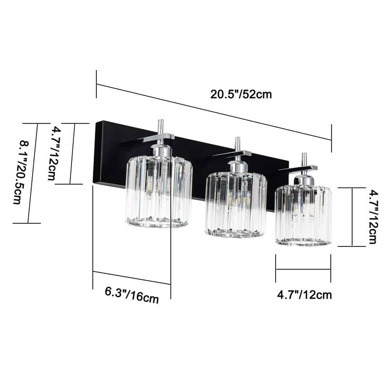 Mid-Century Modern Dimmable Bathroom Vanity Light Crystal Glass Wall Sconce