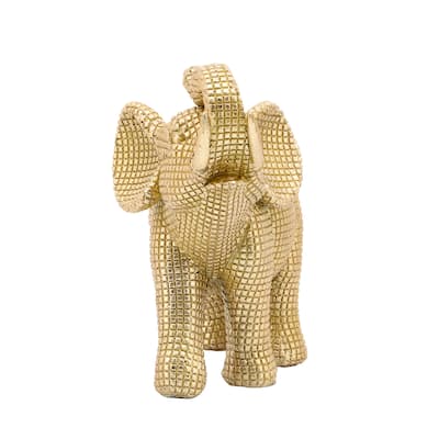 Sagebrook Home Boho 7" Polyresin Elephant Sculpture Decorative Figurine - 7" x 4" x 7"