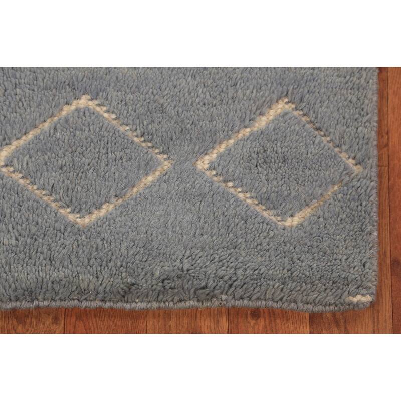 Contemporary Moroccan Oriental Foyer Rug Handmade Wool Carpet - 2'0"x 3'0"