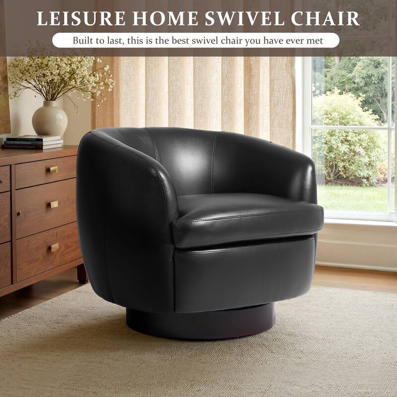 Upholstered Swivel Barrel Chair