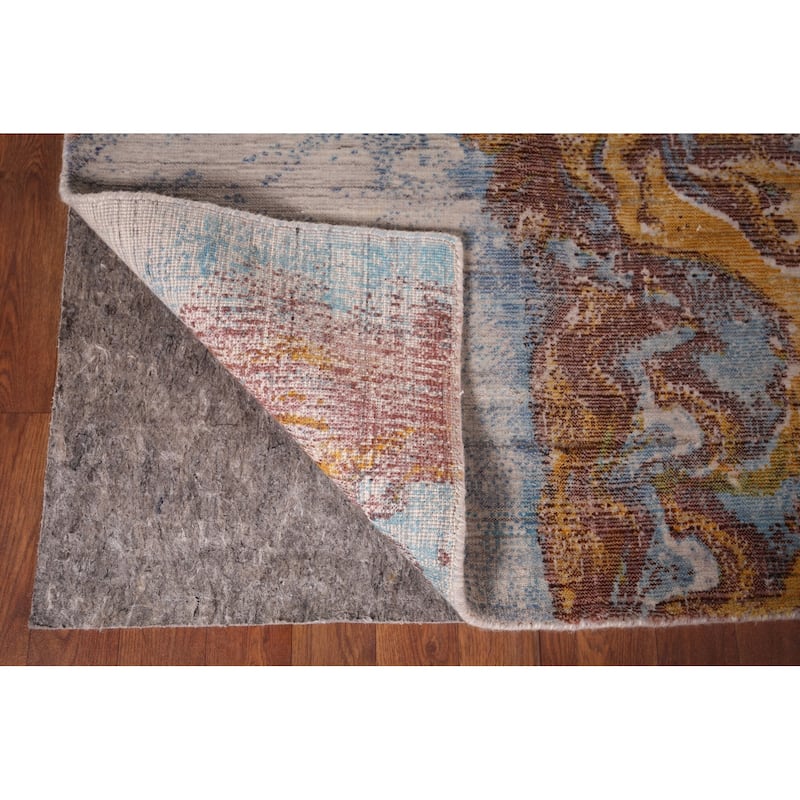 Contemporary Oriental Area Rug Hand-Knotted Modern Wool Carpet - 5'0" X 8'0"