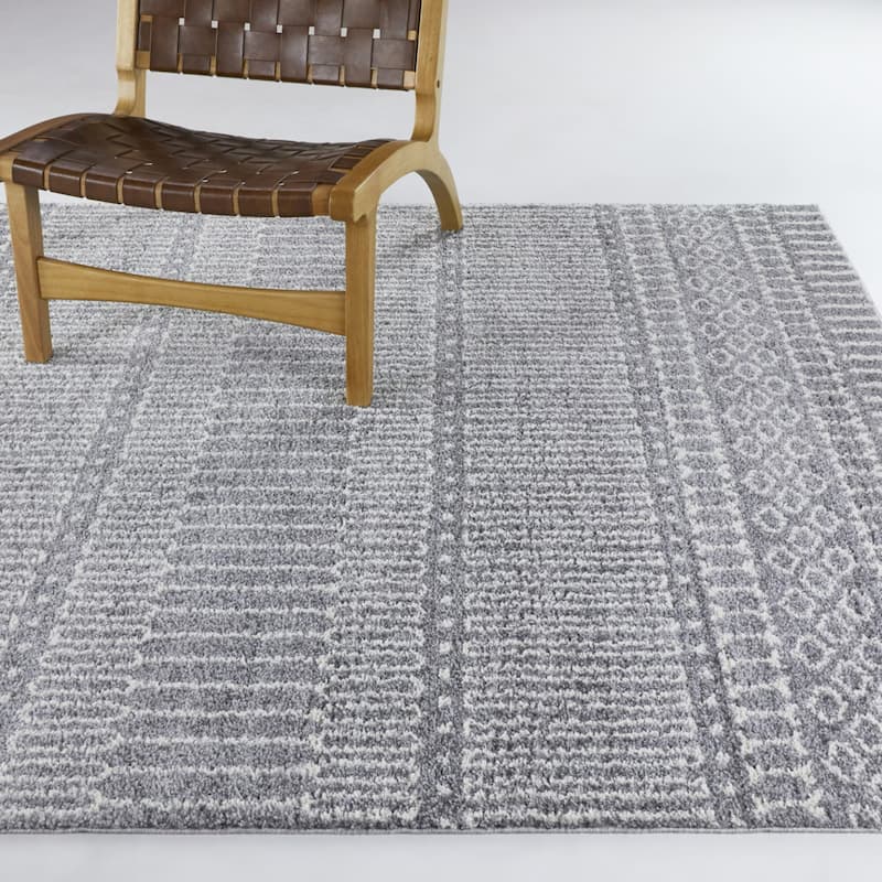 Jeanne Transitional Striped Area Rug - 7'10" x 10' - Grey - Rectangle