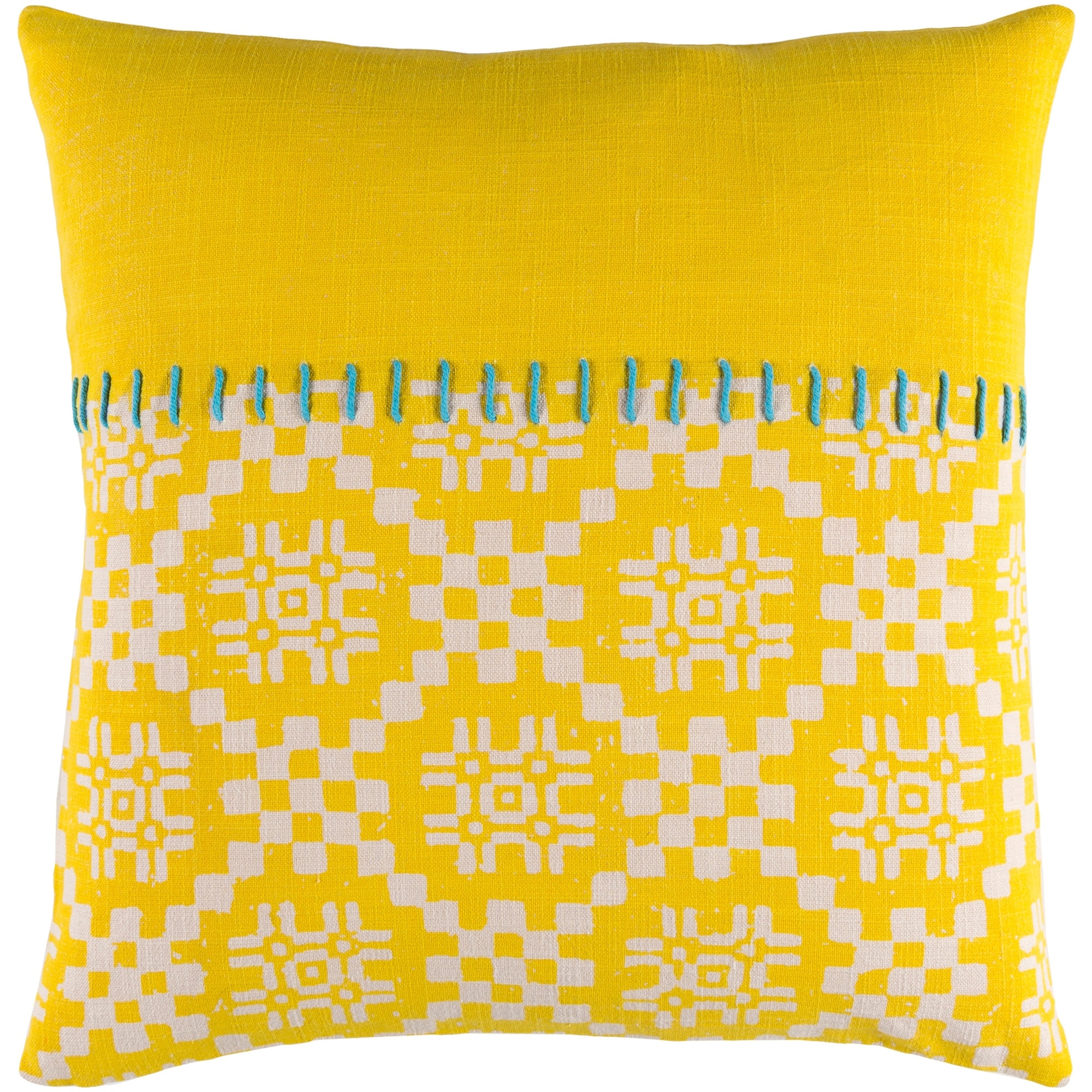 Decorative Turner Yellow 20-inch Throw Pillow Cover