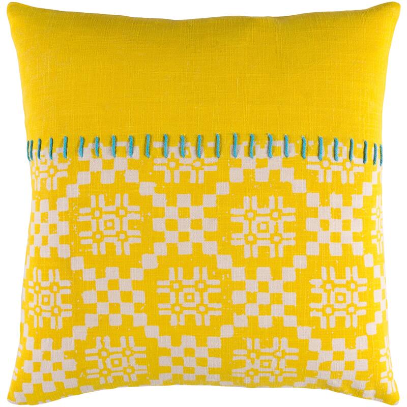Decorative Turner Yellow 22-inch Throw Pillow Cover