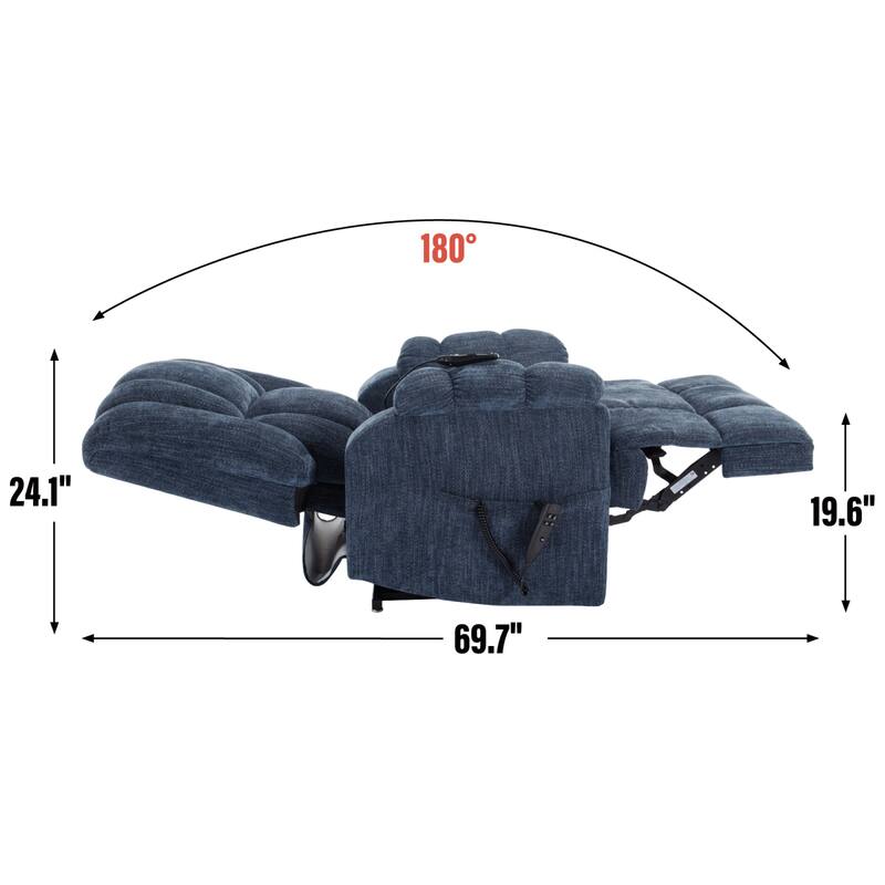 Roomfitters Dual Motor Power Lift Recliner Chair with Heat and Massage Infinite Position Heavy Duty Sofa for Seniors