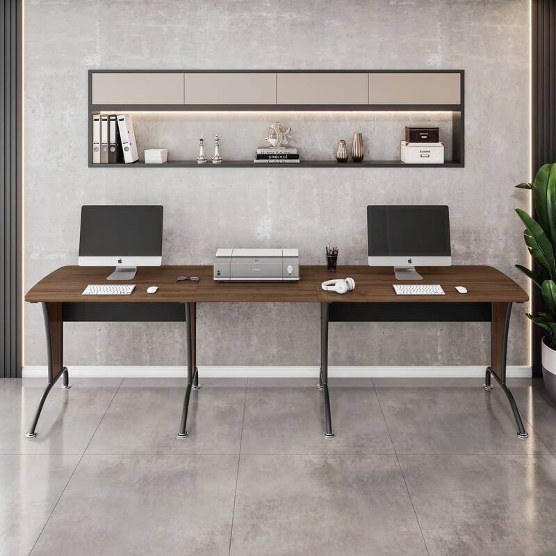 Contemporary L-Shaped Desk with Flexible Configuration, Woodgrain Finish, and Steel Frame for Home or Team Workspaces