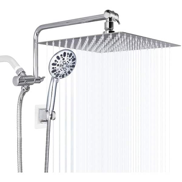 8 Ultrathin Stainless Steel Square Rain Shower Head with Waterfall