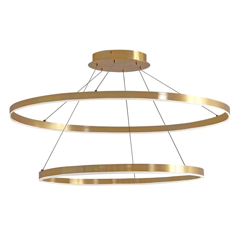 Modern Chandelier 97W Aged Brass Pendant Light - Dining Room Kitchen Foyer - 7