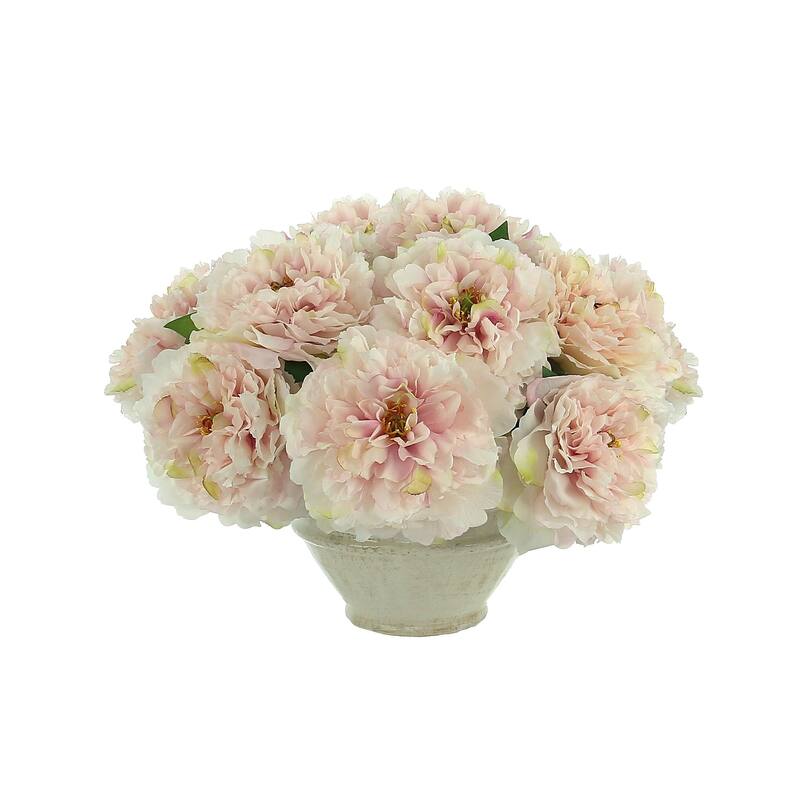 Peony Arrangement in Ceramic Vase - Pink, Cream