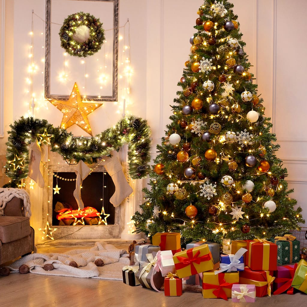 7.5FT Artificial Fir Christmas Tree Holiday Decoration - 7.5 ft