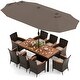 preview thumbnail 2 of 53, Costway 11 PCS Patio Dining Set with 15ft Double-Sided Patio Umbrella